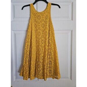 Altar'd State Women's Dress Size Medium Yellow Lace Sleeveless Mustard